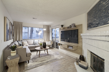 Wood Floor Living Room at Alvista Trailside Apartments, Englewood, CO, 80110